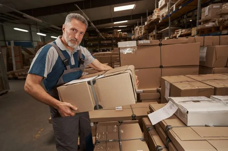 Lagermeister sortiert Pakete Lagermeister sortiert Pakete